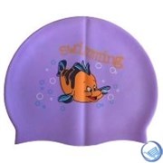 Шапочка для плавания силиконовая с рисунком RH-С20 (фиолетовая)