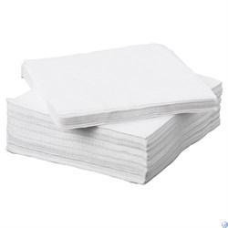 Салфетки бумажные 24*24 см.однослойные 100 шт/уп. белые (10шт) - фото 153254