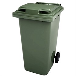 Бак / контейнер для мусора с крышкой и с колесами 240 л зеленый - фото 153751