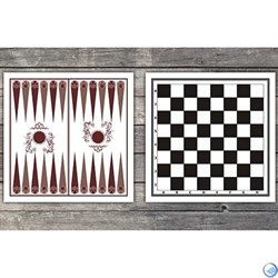 Доска картонная двухстороняя: шахматы, шашки, нарды - фото 154015