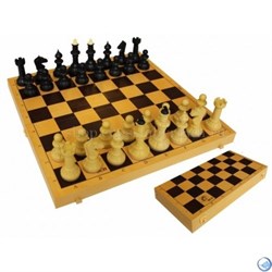 Шахматы обиходные с шахматной доской пластик 03-035 - фото 154016
