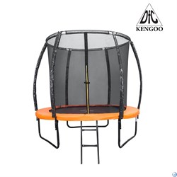 Батут DFC KENGOO II 8ft внутр.сетка, лестница, оранж/черн (244см), 8FT-BAS-BO - фото 157409