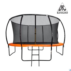 Батут DFC KENGOO II 12ft внутр.сетка, лестница, оранж/черн (366см), 12FT-BAS-BO - фото 157421