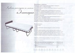 Раскладушка Даметекс Элеонора-М с матрасом  (200x90x43см) ДУБ - фото 160526
