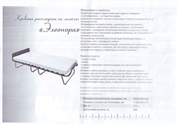 Раскладушка Даметекс Элеонора-М с матрасом  (200x90x43см)  ВЕНГЕ - фото 160537