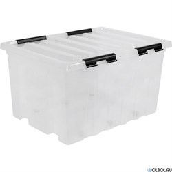 Ящик пластиковый с крышкой "RoxBox" 120 л, прозрачный 74x57x41 - фото 161175