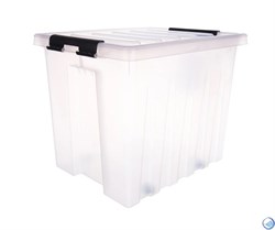 Ящик пластиковый с крышкой "RoxBox" 50 л, прозрачный 390x400x500 см - фото 161182