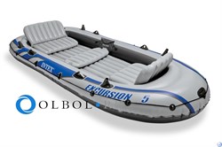 Надувная лодка Intex 68325 5-ти местная Excursion 5 Set + насос и весла - фото 163932