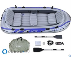 Надувная лодка Intex 68325 5-ти местная Excursion 5 Set + насос и весла - фото 163935