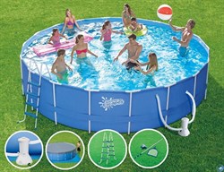 Каркасный бассейн / 549х132см / Summer Waves P20-1852-B +фильт насос, лестница, тент, подстилка, набор для чистки, скиммер - фото 164069