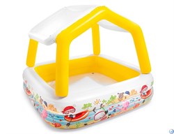 Детский надувной бассейн прямоугольный с навесом "Домик" Intex 57470 (157х157х122) - фото 164249