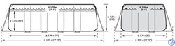 Каркасный бассейн Intex 26356 Ultra XTR Rectangular Frame + песочный насос, лестница, тент, подстилка (549х274х132см) - фото 164619