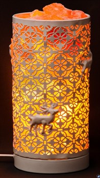 Соляной светильник - лампа-камин белая в форме цилиндра - фото 166471