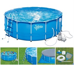 Каркасный бассейн / 488х132см / Summer Waves P20-1652-S +песочный фильт насос, лестница, тент, подстилка, набор для чистки DELUXE, скиммер - фото 167690 Каркасный бассейн / 488х132см / Summer Waves P20-1652-S +песочный фильт насос, лестница, тент, подстилка, набор для чистки DELUXE, скиммер - фото 167690