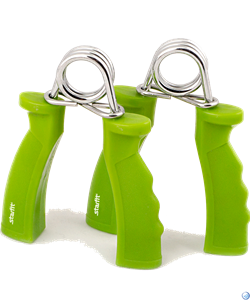 Эспандер кистевой пружинный ES-301, пара, жесткая ручка, зеленый - фото 168179