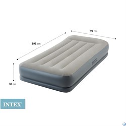 Надувная односпальная кровать Intex 64116 со встроенным насосом 220В (99х191х30) - фото 168584