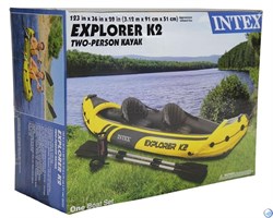 Лодка / байдарка надувная  двухместная  Intex 68307 EXPLORER K2  + насос и весла - фото 168638