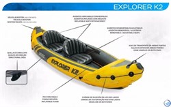 Лодка / байдарка надувная  двухместная  Intex 68307 EXPLORER K2  + насос и весла - фото 168640