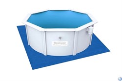 Бассейн каркасный  со стальными стенками Bestway 56566 + песочный фильтр-насос, лестница, подстилка, скиммер (300х120) - фото 169970