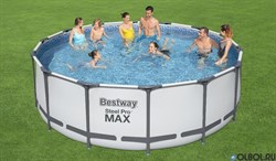 Каркасный бассейн Steel Pro Max Bestway 5612X + насос-фильтр, лестница, тент (427х122) - фото 177384