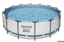 Каркасный бассейн Steel Pro Max Bestway 5612X + насос-фильтр, лестница, тент (427х122) - фото 177387