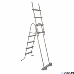 Каркасный бассейн на опорах Bestway 5611R + фильтр-насос, лестница, тент (610х366х122) - фото 177649