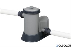 Каркасный бассейн на опорах Bestway 5611R + фильтр-насос, лестница, тент (610х366х122) - фото 177652