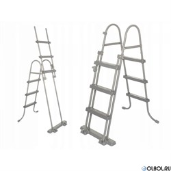 Каркасный бассейн на опорах Bestway 5611R + фильтр-насос, лестница, тент (610х366х122) - фото 177653