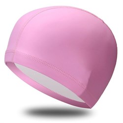 Шапочка для плавания ПУ одноцветная (Розовый) B31516-2 - фото 179344