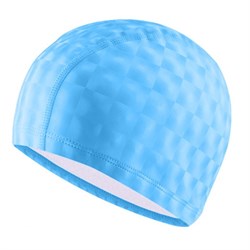 Шапочка для плавания ПУ одноцветная 3D (Голубой) B31517 - фото 179345
