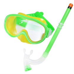 E33114-2 Набор для плавания детский маска+трубка (ПВХ) (зеленый) - фото 179659