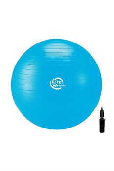 Мяч гимнастический 1867LW (75см, антивзрыв, с насосом, голубой) - фото 179730