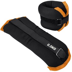 Утяжелители "ALT Sport" (2х0,5кг) (нейлон) в сумке (черный с оранжевой окантовкой) HKAW101-6 - фото 180014