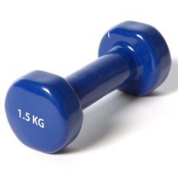 Гантель виниловая "York" 1.5 кг (синяя) B31384 DB100 - фото 180206