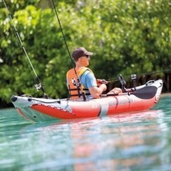 Надувная лодка / байдарка Excursion Pro K2 Intex 68309 + насос и весла (384х94см) - фото 181228