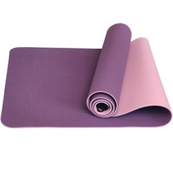 Коврик для йоги ТПЕ 183х61х0,6 см (фиолетово/розовый) E33579 - фото 181560