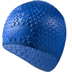 Шапочка для плавания силиконовая Bubble Cap (синяя) B31519-1 - фото 181790