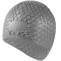 Шапочка для плавания силиконовая Bubble Cap (серебро) B31519-9 - фото 181796