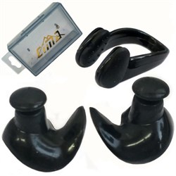 Комплект для плавания беруши и зажим для носа (черные) C33425-2 - фото 181804