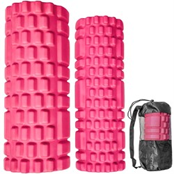 Комплект йога роликов 2 штуки (розовый) 25х8.5см, 33х14см ЭВА/АБС B31263-1 - фото 182661