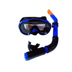 E39245-1 Набор для плавания юниорский маска+трубка (ПВХ) (синий) - фото 182864