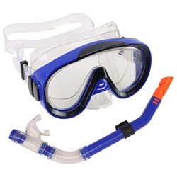 E39246-1 Набор для плавания юниорский маска+трубка (ПВХ) (синий) - фото 182868