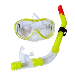 E39248-3 Набор для плавания взрослый маска+трубка (ПВХ) (желтый) - фото 182878