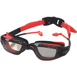 E38885-4 Очки для плавания взрослые мультиколор (черно/красные) - фото 185125