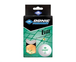 Мячики для н/тенниса DONIC ELITE 1* 40+ 6 штук, белый + оранжевый 608511 - фото 185491