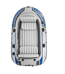 Надувная лодка Intex 68324 4-х местная Excursion 4 Set + насос, весла - фото 185738