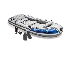 Надувная лодка Intex 68325 5-ти местная Excursion 5 Set + насос и весла - фото 185751