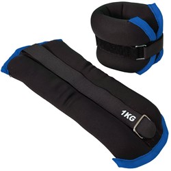 HKAW101-A Утяжелители "ALT Sport" (2х1,0кг) (нейлон) в сумке (черный с синий окантовкой) - фото 187416
