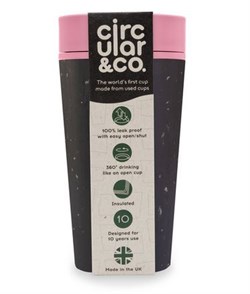 Стакан circular&co 355 мл черный и хихикающий розовый (bgp-12oz) - фото 187876