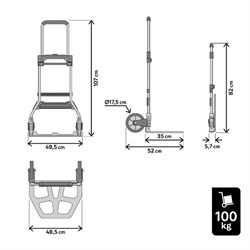 Тележка складная, сталь, грузоподъёмность до 100 кг - фото 188307